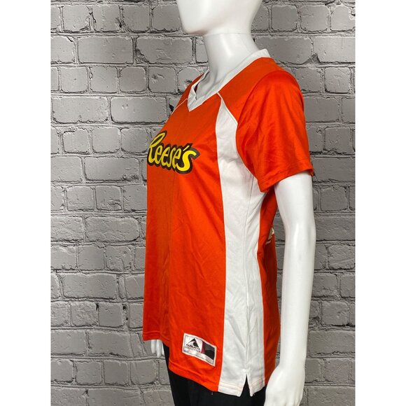 Reeses Sportswear Womens Medium #17 V Neck Short Sleeve Top Augusta Sportswear - Picture 3 of 7